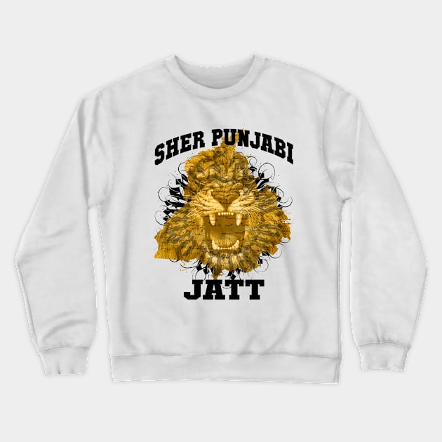 Sher Punjabi Jatt Crewneck Sweatshirt by SAN ART STUDIO 